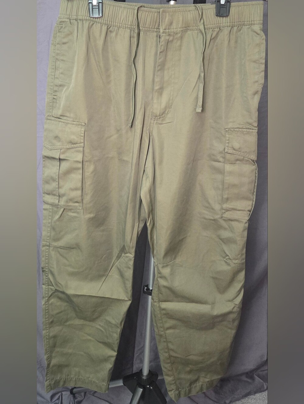CSG Casual Men's Cargo Pants with Drawstring Waist — Olive